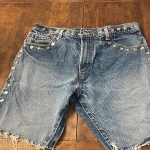 Levi's Blue Studded Women's Shorts